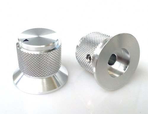 1PC 30X25x22.5mm Silver Color  Aluminium AMP volume potentiometer Knob 6.0mm hole YDAN-11
