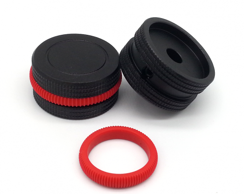 1PC 30X15mm Aluminium HIFI AMP volume Control potentiometer Knob 6.4mm hole black knob with red plastic