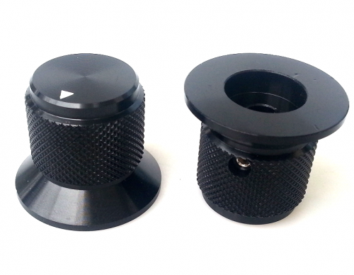 1PC 30X25x22.5mm Black Color  Aluminium AMP volume potentiometer Knob 6.0mm hole YDAN-11