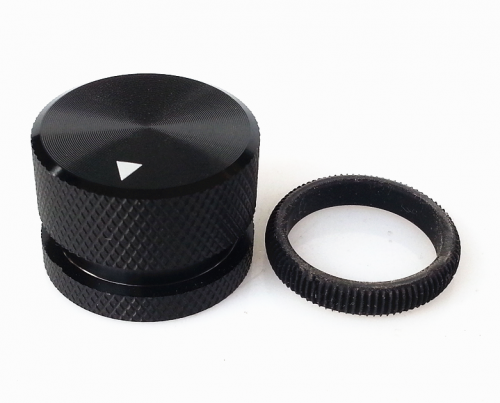 1PC 25X18mm Aluminium HIFI AMP volume Control potentiometer Knob 6.0mm hole black knob with black plastic