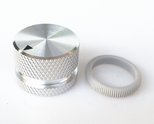 1PC 25X18mm Aluminium HIFI AMP volume Control potentiometer Knob 6.0mm hole Silver knob with Gray plastic