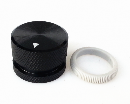 1PC 25X18mm Aluminium HIFI AMP volume Control potentiometer Knob 6.0mm hole black knob with gray plastic