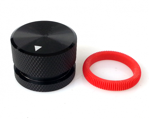 1PC 25X18mm Aluminium HIFI AMP volume Control potentiometer Knob 6.0mm hole black knob with Red plastic