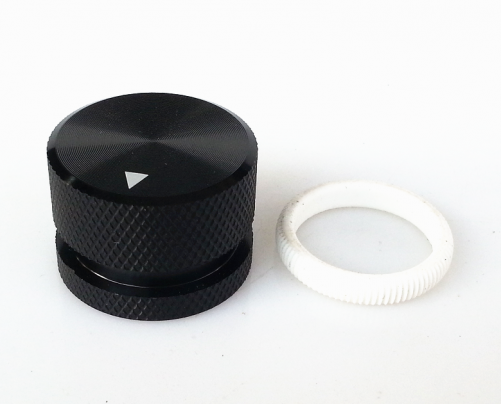 1PC 25X18mm Aluminium HIFI AMP volume Control potentiometer Knob 6.0mm hole black knob with white plastic