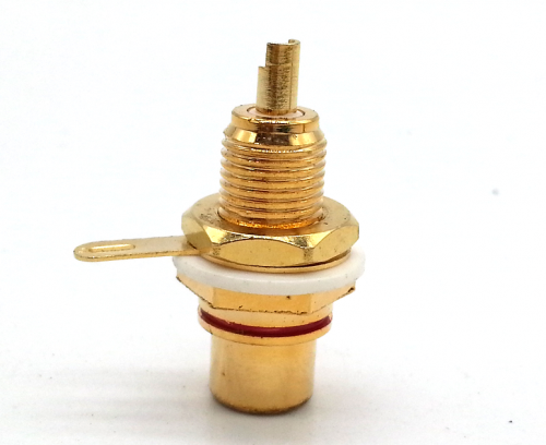 1PC Red RCA 0581 Gold Plated Brass cable terminal connector for Tube AMP DIY