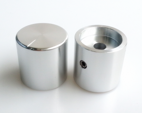 1PC 25x25mm shining silver Aluminium AMP volume potentiometer Knob 6.0mm Volume Control Knob YDAN-7