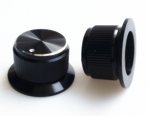 1PC 24x14.5mm Black Aluminium AMP volume potentiometer Knob 6.0mm for Audio tube amp DIY 	YDAN-32