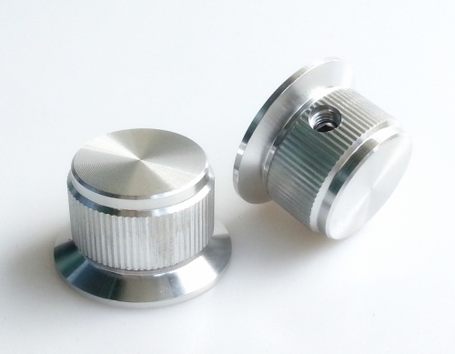 1PC 24x14.5mm Silver Aluminium  Volume Tone Knobs Potentiometer Control Knobs 6.0mm Volume switch Knob 	YDAN-32