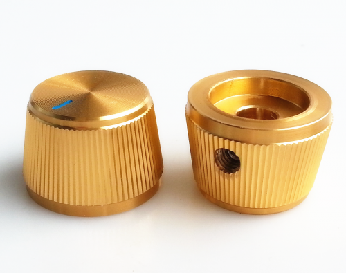1PC 22X15mm  Gold color Aluminium  Volume Tone Knobs Potentiometer Control Knobs 6.0mm Volume switch Knob YDAN-29