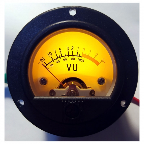 1PC SO52 DC 500UA 650Ω VU panel meter with yellow backlight for tube Amplifier speaker power supplier