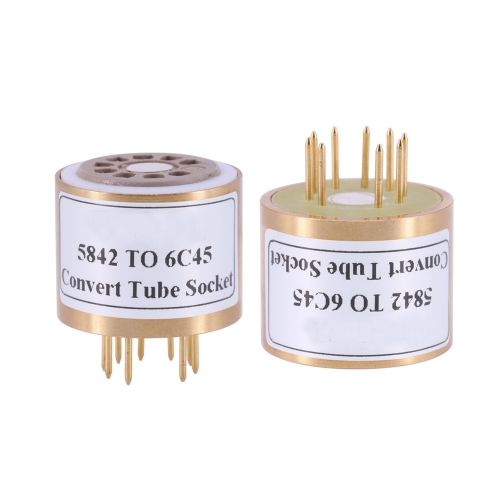 1PC Brown gold plated pin socket 5842 TO 6C45 Vacuum Tube socket Adapter converter