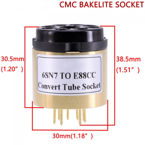 1PC  CV181 6SL7 6N8P 6N9P 6SN7 TO ECC88 E88CC 6DJ8 6N2 6922 DIY Audio Vacuum Tube Amplifier Convter Copper shell+CMC Bakelite Socket E