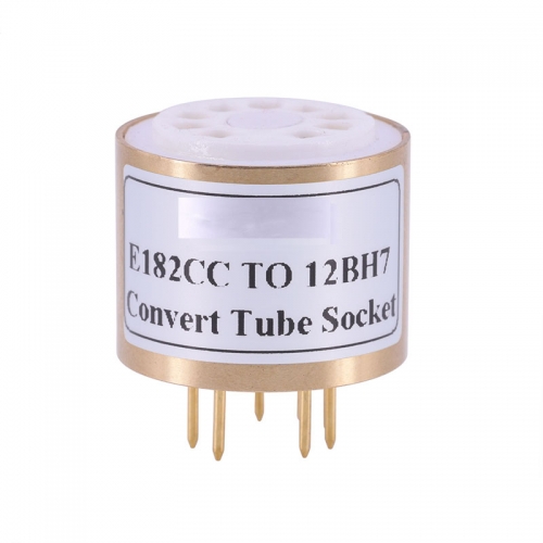 1PC White Ceramic E182CC Tube (Top) TO 12BH7 Vacuum Tube Convert Socket Adapter DIY Audio Amplifier B