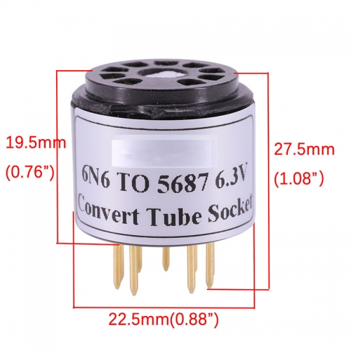1PC bakelite 9Pin Tube Socket Adapter 6H6N 6N6 TO 5687 6.3V Audio Vacuum Tube Socket Adapter Converter Amplifier A