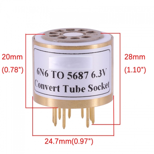 1PC Korea Brown bakelite 9Pin Tube Socket Adapter 6H6N 6N6 TO 5687 6.3V Audio Vacuum Tube Socket Adapter Converter Amplifier C