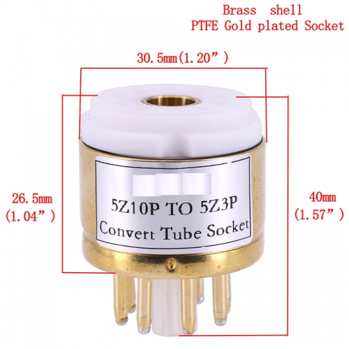 1PC 9PIN PTFE gold-plated Vacuum Tube Socket 5Z10P TO 5Z3P 5U4G 5AR4 274B DIY HIFI Audio Vacuum Tube Amplifier Convert Socket Adapter D