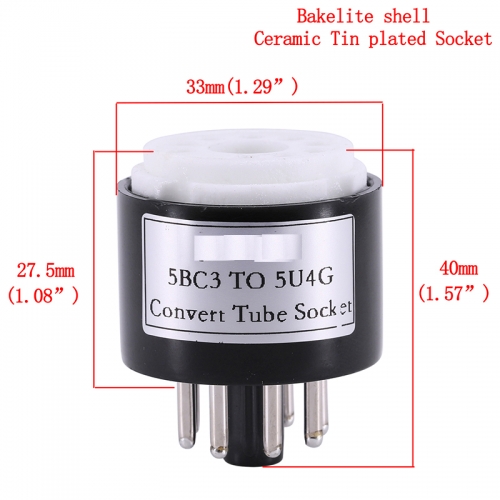 1PC 9PIN Vacuum Tube Socket 5BC3 TO 5U4G 5Z3P 5AR4 274B DIY HIFI Audio Vacuum Tube Amplifier Convert Socket Adapter A