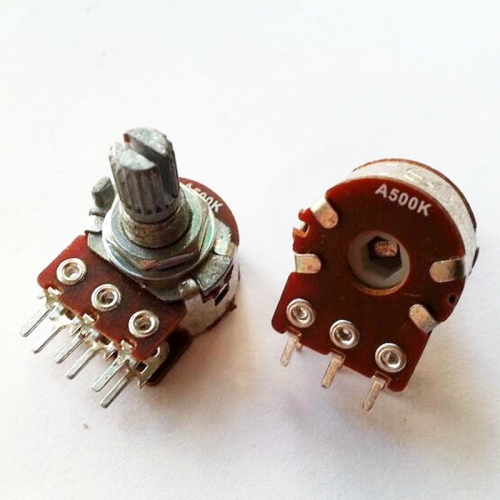 1PC 16 A type STEREO VOLUME Potentiometer Dual PCB 6pins A500K*2
