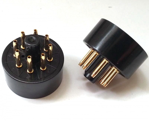 1PC Black 8Pin Gold plated Vacuume tube bakelite socket base for EL34 5Y3GT 5AR4 GZ34 6L6WGC 6L6WGB