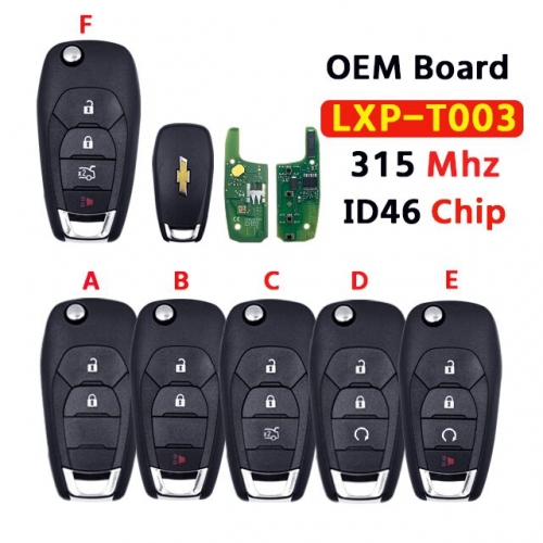 OEM Board 2/3/4 Buttons Remote Key Fob 315Mhz ID46 Chip LXP-T003 For 2016-2019 Chevrolet Cruze Locked