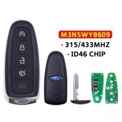 5Buttons Smart Car Key for Ford M3N5WY8609 315/433mhz ID46 for Ford Focus Edge Escape Explorer Taurus Flex 2011-2016 BT4T-15K601-JC