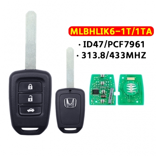 MLBHLIK6-1T Remote Key For Honda CRV HR-V 3Button 313.8/434Mhz
