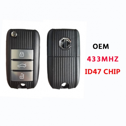 OEM 3Button MG Remote key 433Mhz ID47 chip with logo (Not smart key)