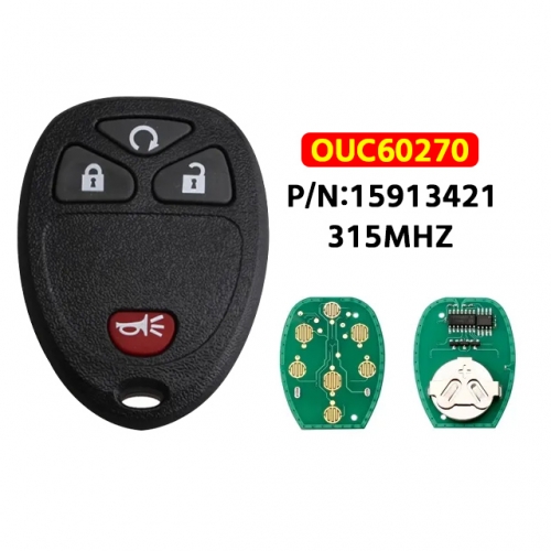 OUC60270 3+1 Button New Remote Start Keyless Entry Key Fob Clicker Control For Chevrolet Impala 2006-2013 15913421