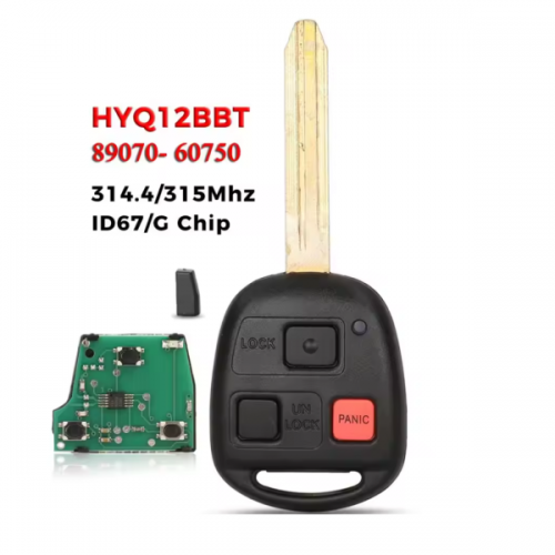 3Button Remote Car Key HYQ12BBT 314.4MHz/315Mhz 4D67 /G Chip for T-Toyota Land Cruiser FJ 2010-2014