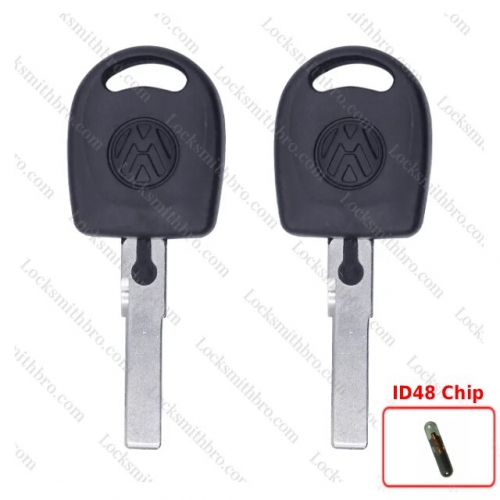 LockSmithbro ID48 Chip VW Transponder Key With Logo