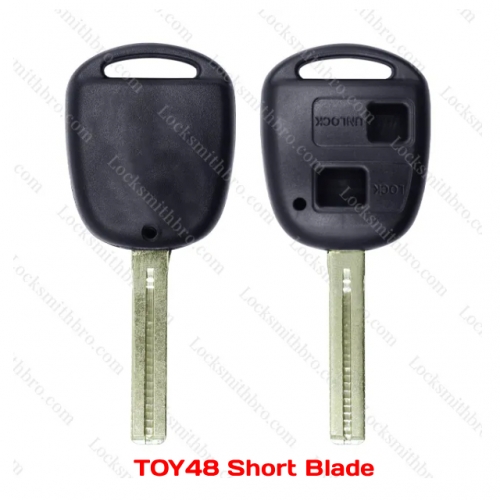 LockSmithbro 2 Button Toy48 short Blade Lexus Without Logo Remote Key Shell Case