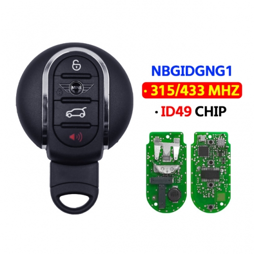 4 Button Remote Car Key 315/433Mhz ID49 Chip NBGIDGNG1 for BMW Mini Cooper Clubman F55 F56 2014-2018
