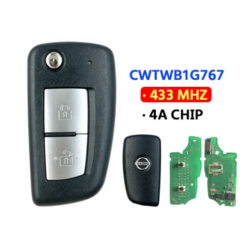2Button Remote Key 433Mhz 4A PCF7961M Chip CWTWB1G767 For T-Nissan Rogue X-Trail Qashqai Juke T-Pulsar with logo