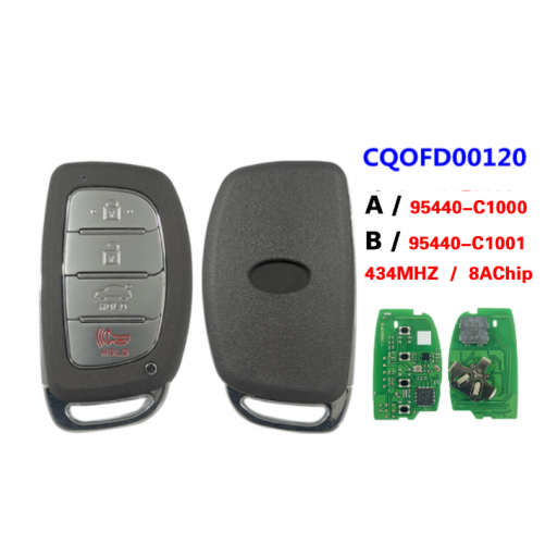4Button Smart Key Remote 433MHz 8A chip 95440-C1000/C1001 FCC: CQOFD00120 for H-yundai Sonata 2015-2017