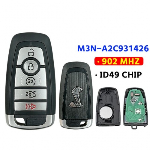 5-Button Smart Key 902Mhz ID49 M3N-A2C931426 for Ford Mustang Cobra 2020-2022