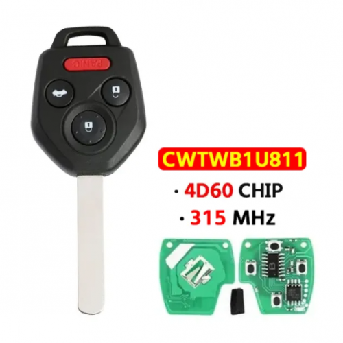 4-Button Remote Head Key 315Mhz 4D60 Chip CWTWB1U811 for Subaru T-Legacy Outback 2011-2014