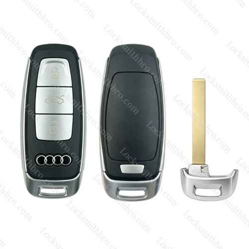 Audi 3 Button Smart Key shell with logo