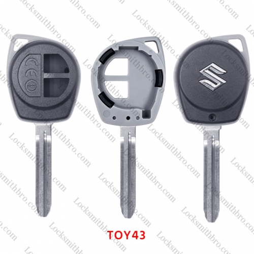 LockSmithbro 2 Button TOY43 Blade with Logo for Suzuk Key shell with CEO Words
