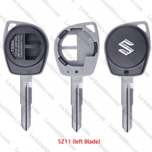 LockSmithbro No Button Part SZ11(left blade) blade With Logo 2 Button Suzuk Remote Key Shell Case
