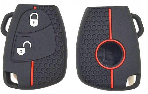 2 Button Silicone key case for Benz