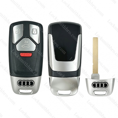 Audi 3+1 Button Smart Key shell with logo