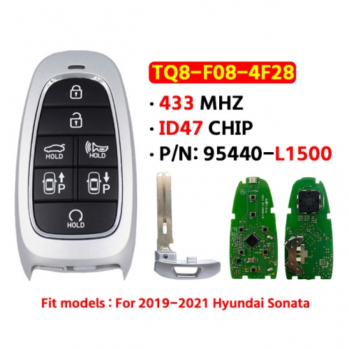 7Buton smart key TQ8-F08-4F28 433MHZ 47chip 95440-L1500 for 2019-2021 Hyunda Sonata