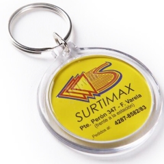 Round Shape Logo Printed Key Ring Fobs in Bulk