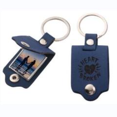 Personalised Faux Leather Photo Frame Key Fobs