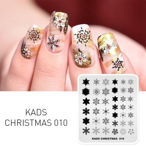 CHRISTMAS 010 Nail Stamping Plate Christmas Snowflake