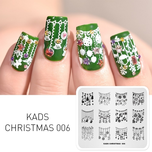 CHRISTMAS 006 Nail Stamping Plate Christmas Socks & Gift