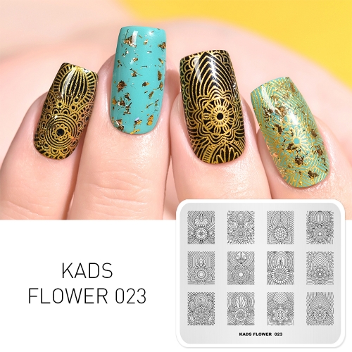 FLOWER 023 Nail Stamping Plate Paisley Pattern Flowers