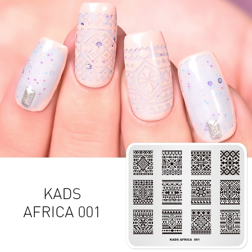 AFRICA 001 Nail Art Stamping Plates Bohemian Style