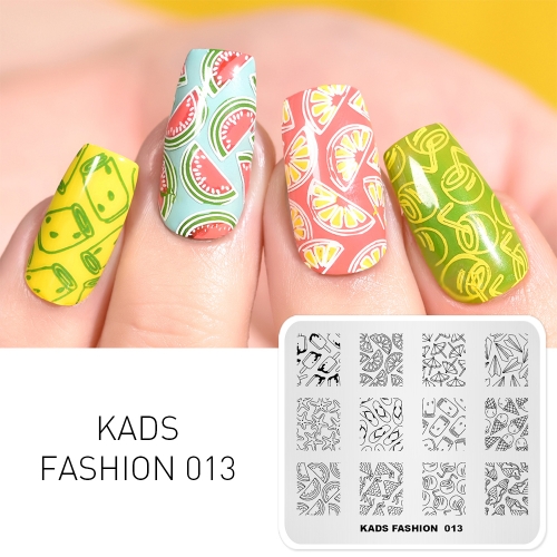 FASHION 013 Nail Stamping Plate Beach & Bikini & Ice Cream & Watermelon