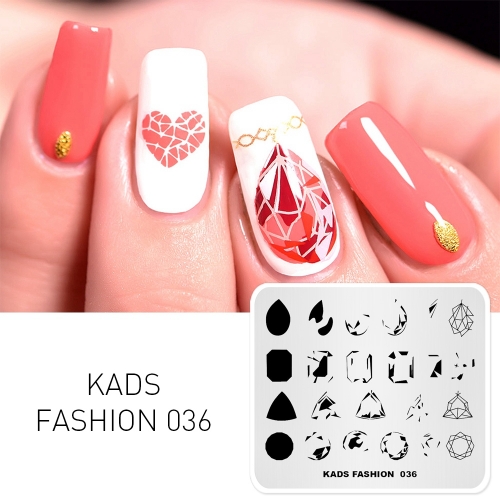 FASHION 036 Nail Stamping Plate Gem